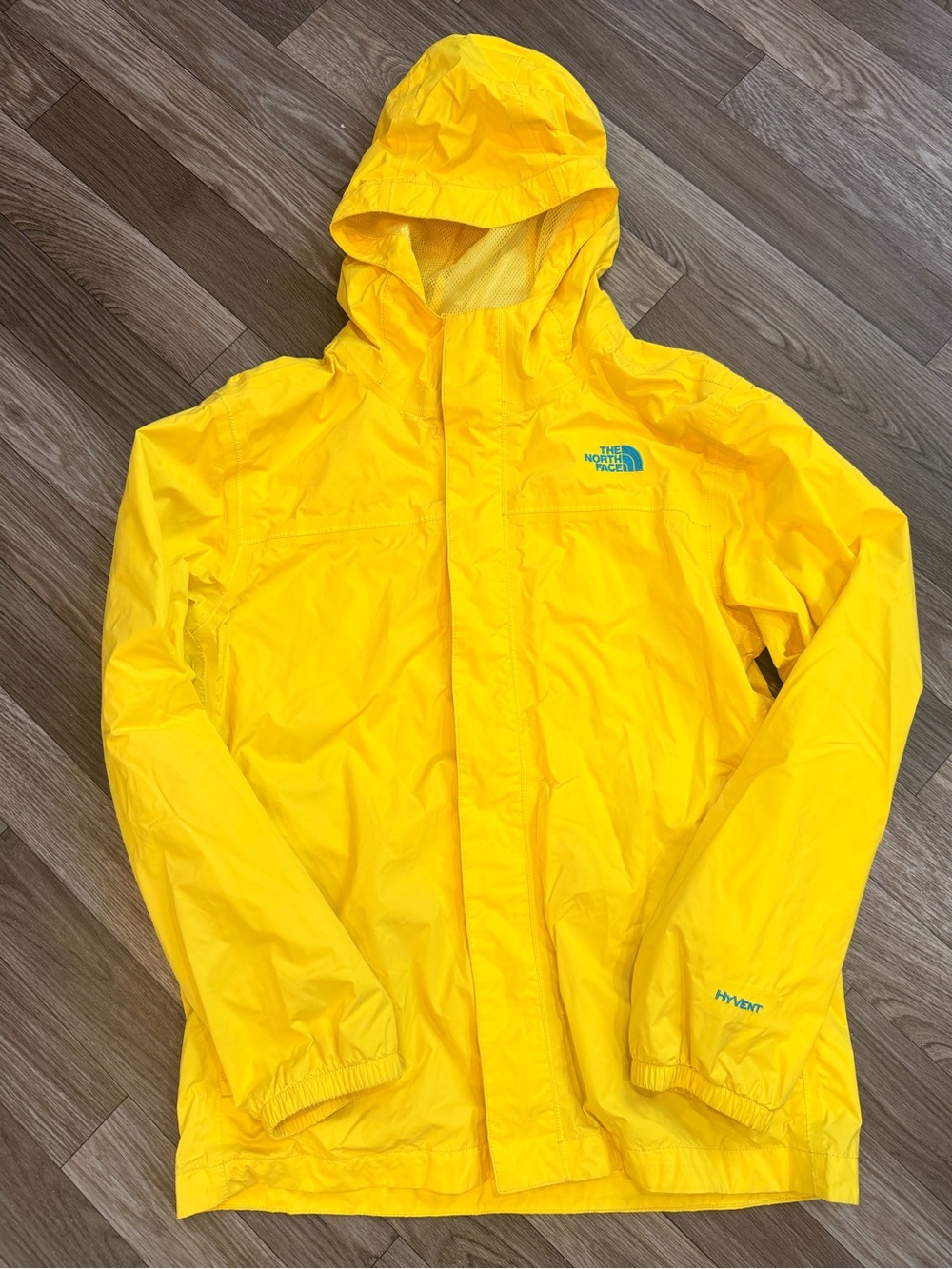 The North Face Men’s Yellow Hooded Rain Jacket